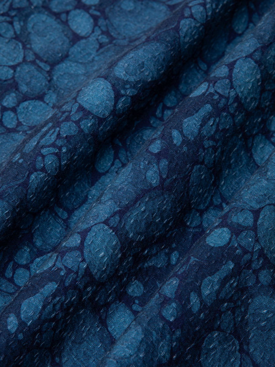 Kestin - Crammond Shirt in Blue Marble Textured Cotton