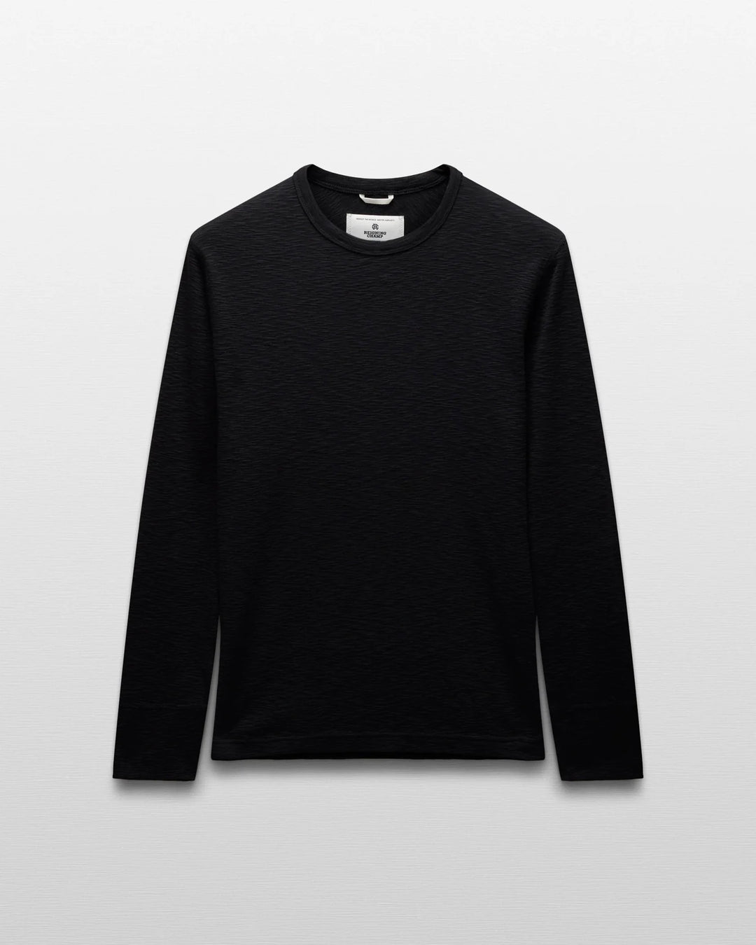 Reigning Champ 1X1 Slub Slim Long Sleeve - Black