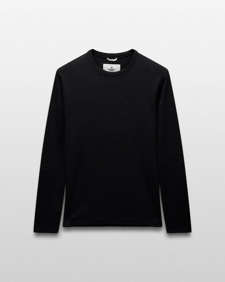 Reigning Champ 1X1 Slub Slim Long Sleeve - Black