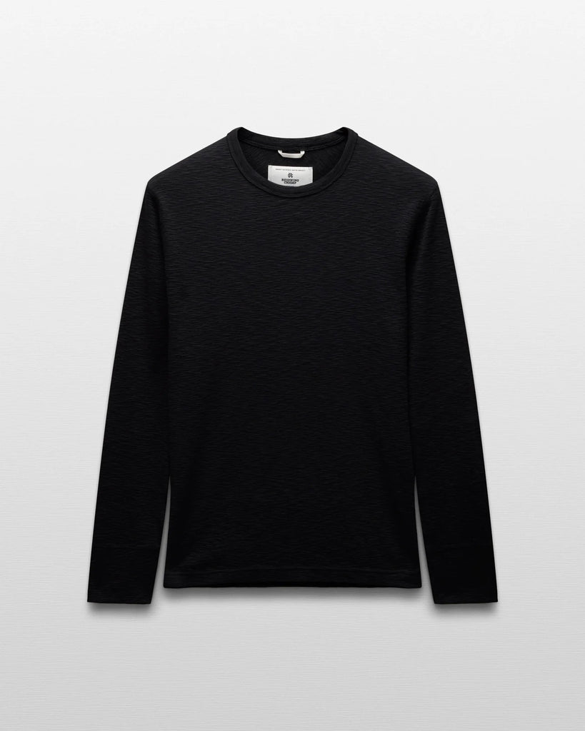 Reigning Champ 1X1 Slub Slim Long Sleeve - Black