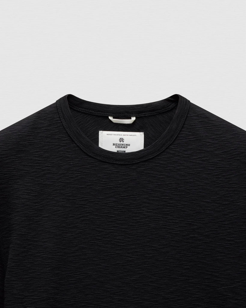 Reigning Champ 1X1 Slub Slim Long Sleeve - Black