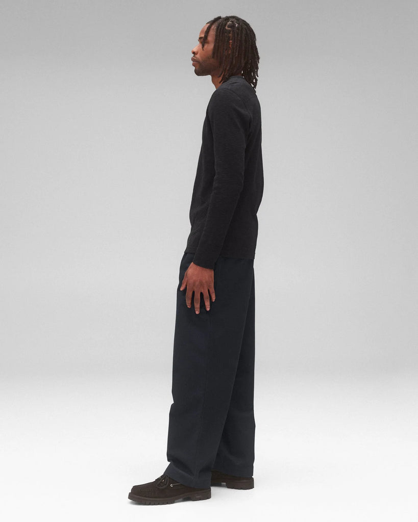 Reigning Champ 1X1 Slub Slim Long Sleeve - Black