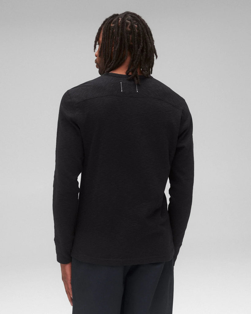 Reigning Champ 1X1 Slub Slim Long Sleeve - Black