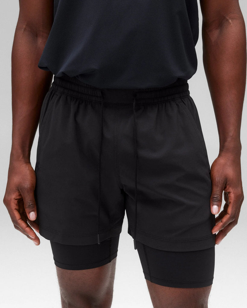 Reigning Champ 4-Way Stretch Nylon Combo Standard Training Short 5” - Black