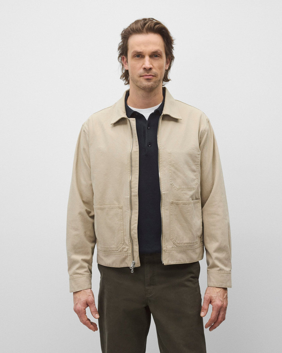 Reigning Champ Cotton Canvas Grounds Jacket - Sand
