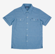 Iron Heart 4oz Selvedge Short Sleeved Summer Shirt - Blue