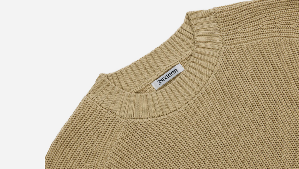 3sixteen Cotton Crewneck Sweater - Sand