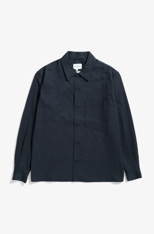 Norse Projects Carsten Cotton Wool LS Shirt - Dark Navy