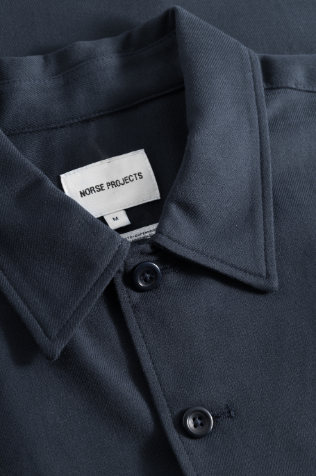 Norse Projects Carsten Cotton Wool LS Shirt - Dark Navy