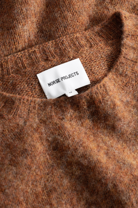 Norse Projects Birnir Brushed Lambswool - Burnt Orange