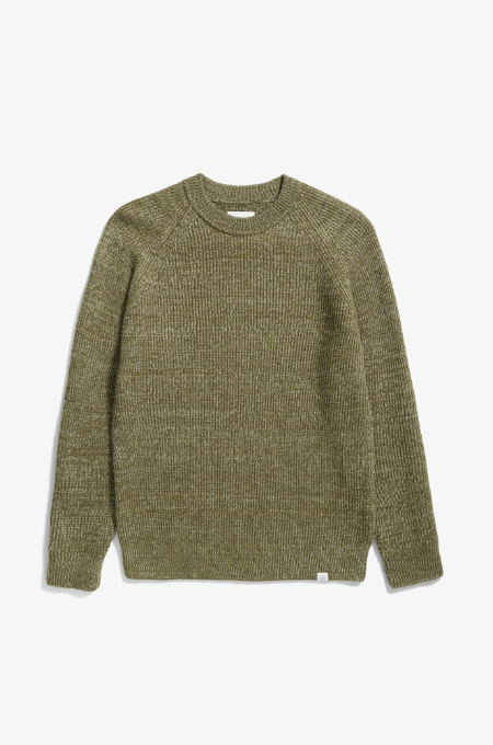 Norse Projects Roald Wool Cotton Rib Sweater - Sitka Green