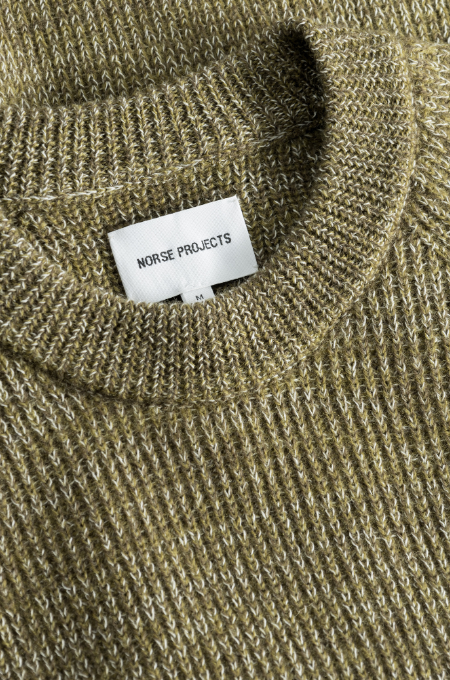 Norse Projects Roald Wool Cotton Rib Sweater - Sitka Green