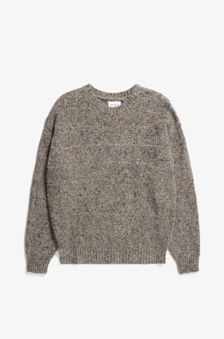 Norse Projects Jonas Donegal Diamond Sweater - Grey Melange