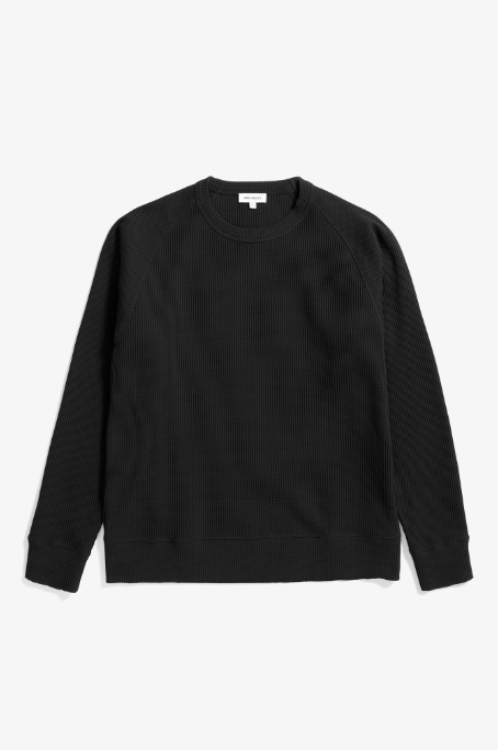 Norse Projects Kristian Relaxed Tech Waffle Sweater - Black