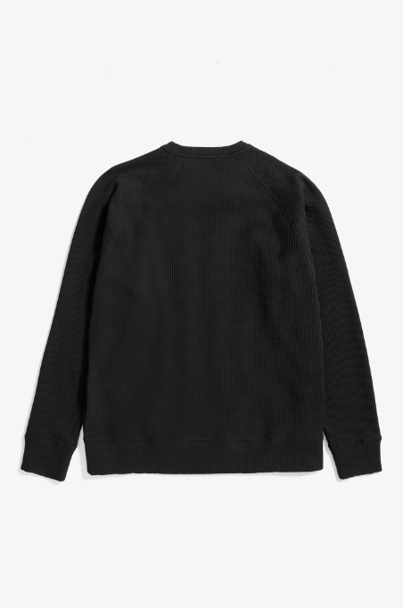 Norse Projects Kristian Relaxed Tech Waffle Sweater - Black