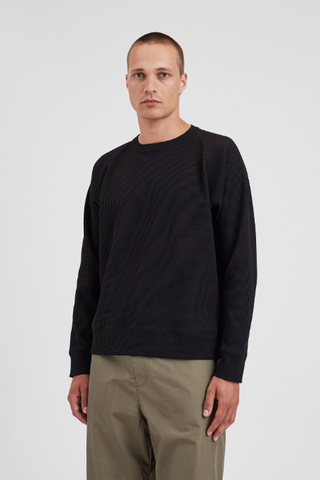 Norse Projects Kristian Relaxed Tech Waffle Sweater - Black