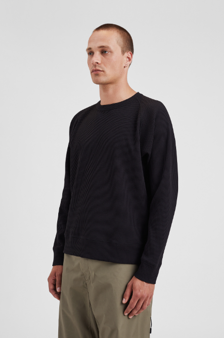 Norse Projects Kristian Relaxed Tech Waffle Sweater - Black