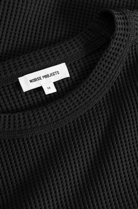 Norse Projects Kristian Relaxed Tech Waffle Sweater - Black