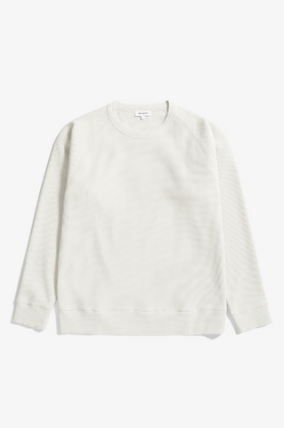 Norse Projects Kristian Relaxed Tech Waffle Sweater - Lucid White