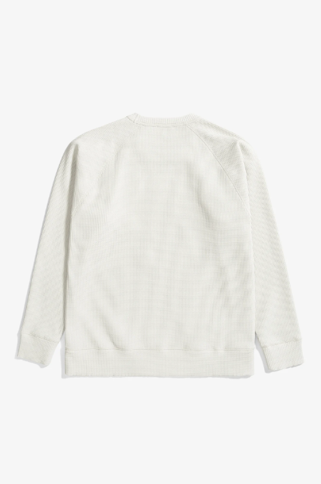 Norse Projects Kristian Relaxed Tech Waffle Sweater - Lucid White