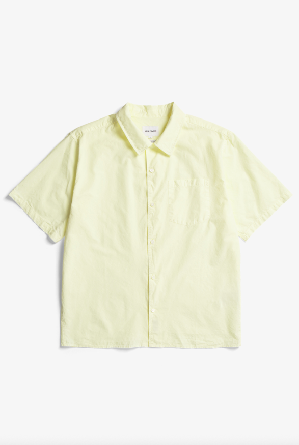 Norse Projects Carsten Cotton Tencel Shirt - Pale Yellow
