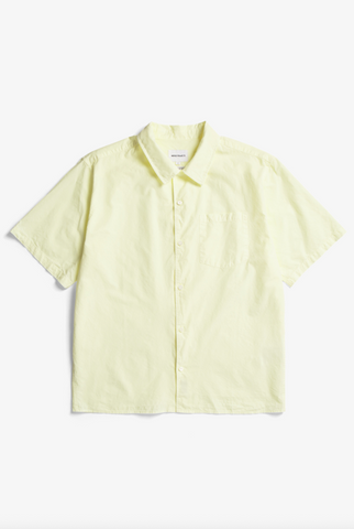 Norse Projects Carsten Cotton Tencel Shirt - Pale Yellow
