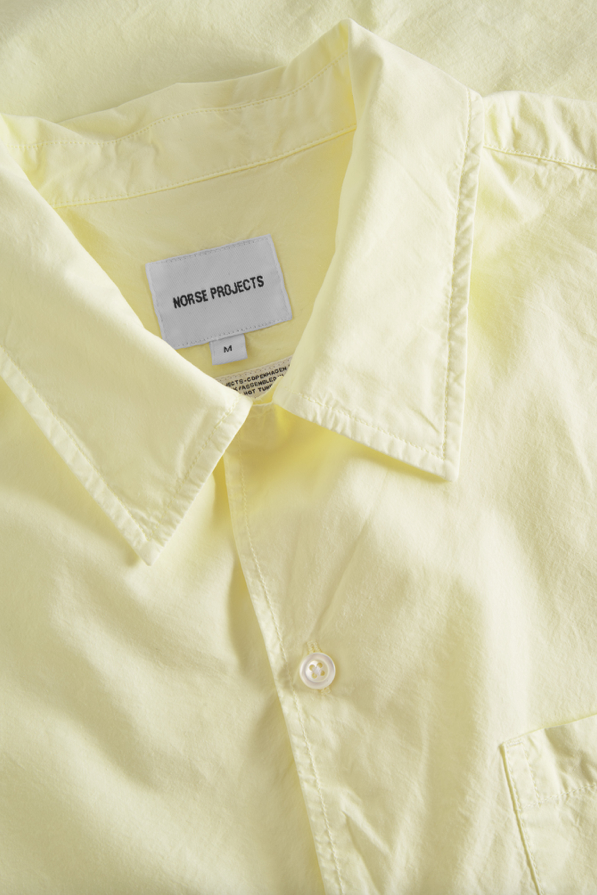 Norse Projects Carsten Cotton Tencel Shirt - Pale Yellow
