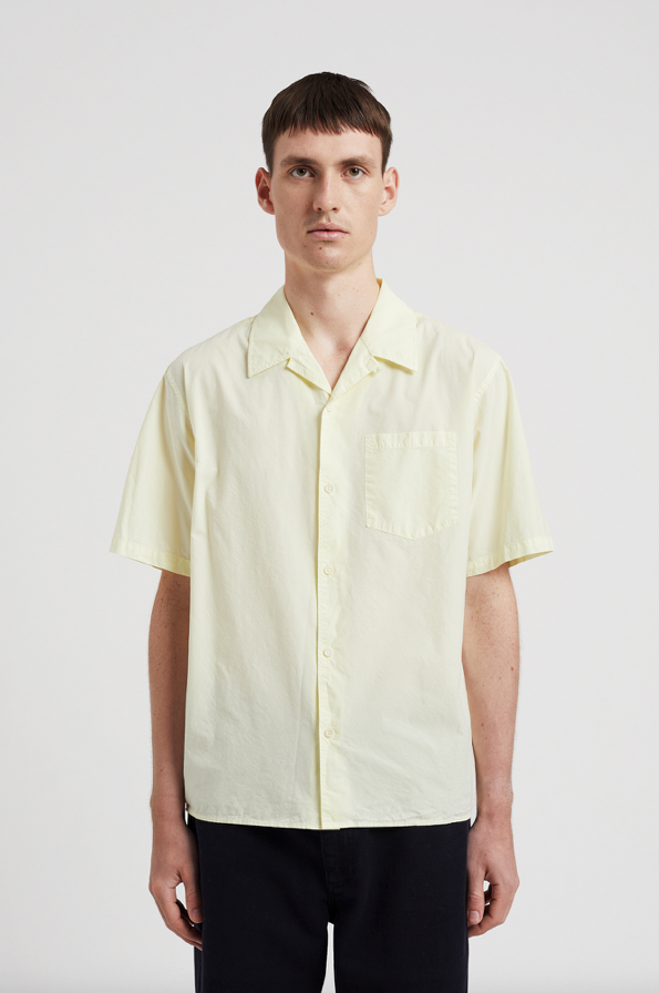 Norse Projects Carsten Cotton Tencel Shirt - Pale Yellow