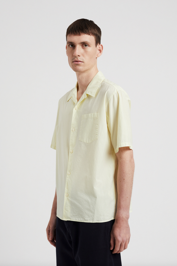 Norse Projects Carsten Cotton Tencel Shirt - Pale Yellow