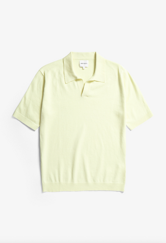 Norse Projects Leif Cotton Linen Polo - Pale Yellow