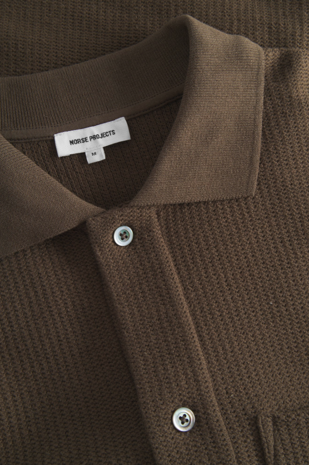Norse Projects Gustav Crochet Jersey Shirt - Chestnut