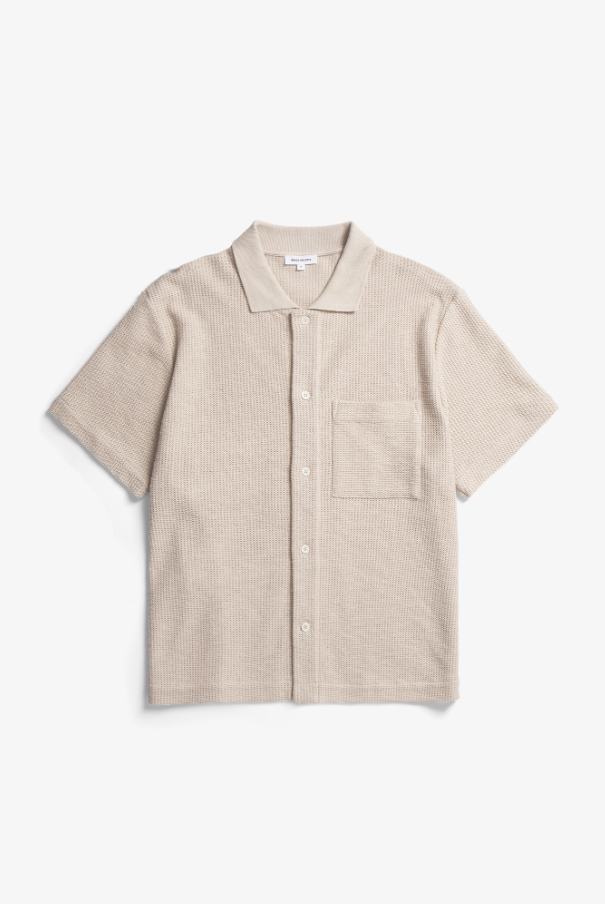 Norse Projects Gustav Crochet Jersey Shirt - Oatmeal