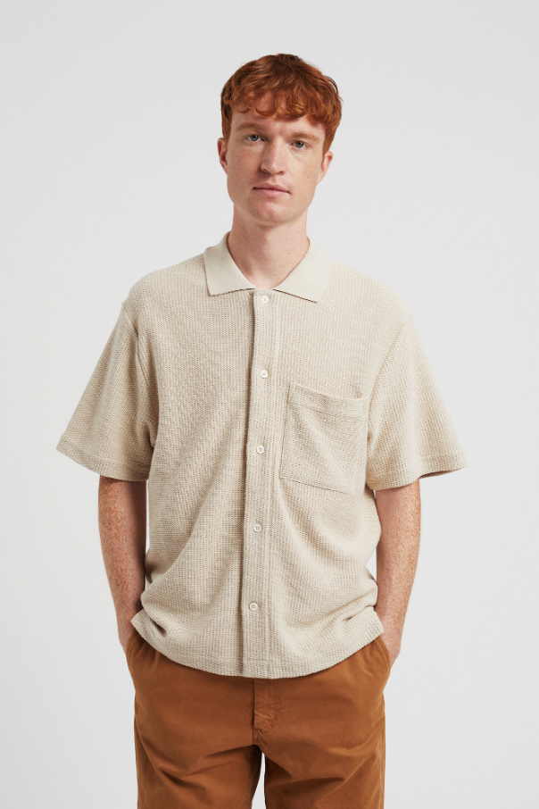 Norse Projects Gustav Crochet Jersey Shirt - Oatmeal