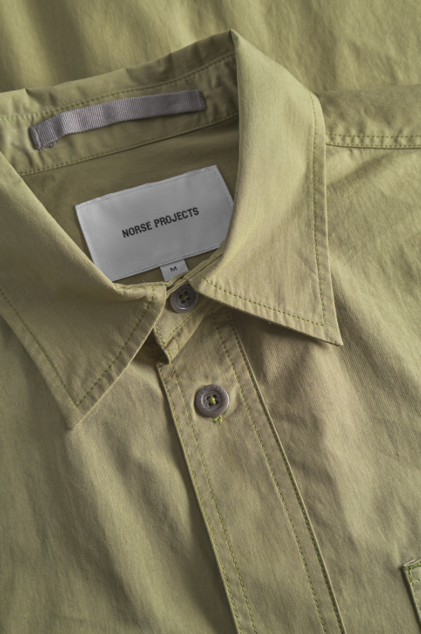 Norse Projects Ivan Tech Poplin Short Sleeve Shirt - Moss Green