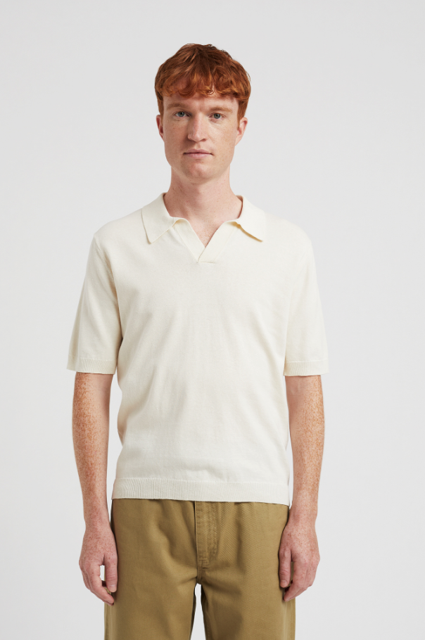 Norse Projects Leif Cotton Linen Polo - Kit White