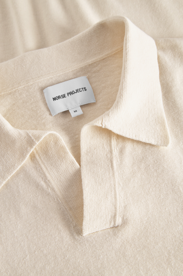 Norse Projects Leif Cotton Linen Polo - Kit White