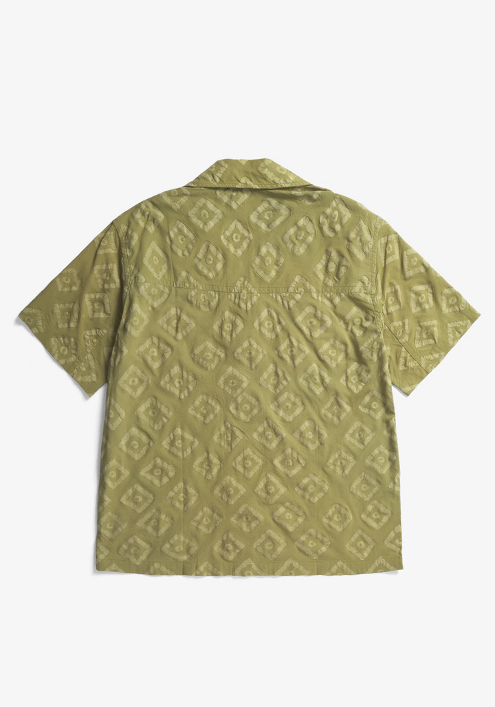 Norse Projects Mads Batik Short Sleeve Shirt - Moss Green