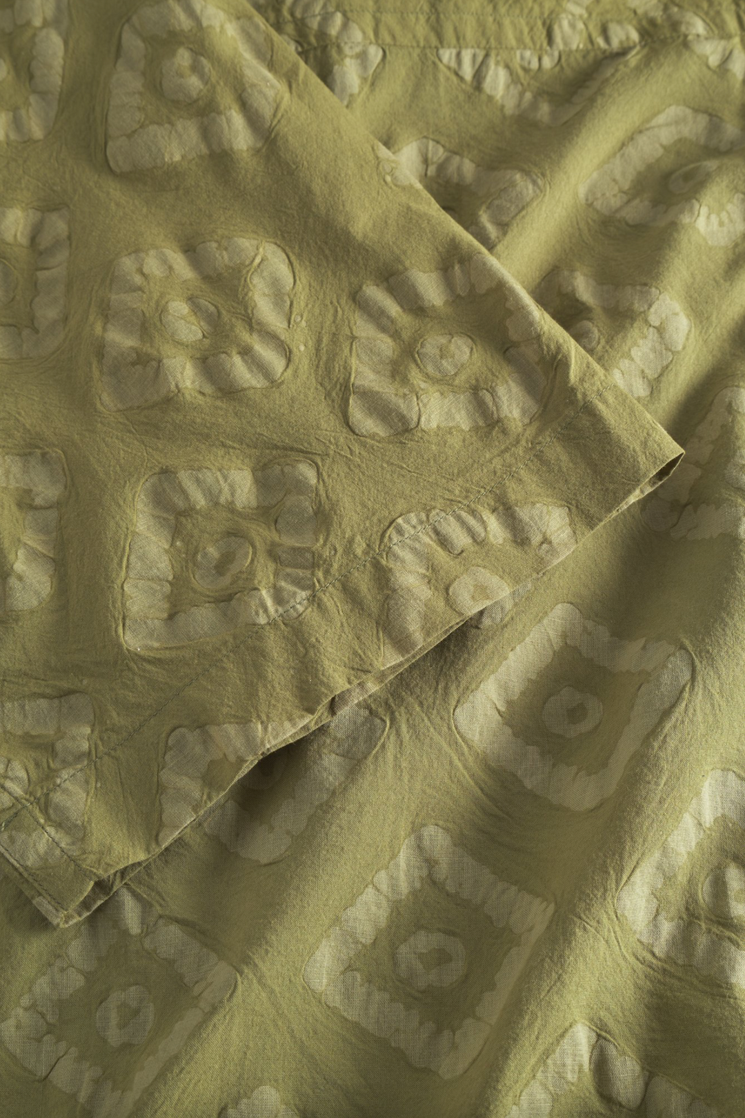 Norse Projects Mads Batik Short Sleeve Shirt - Moss Green