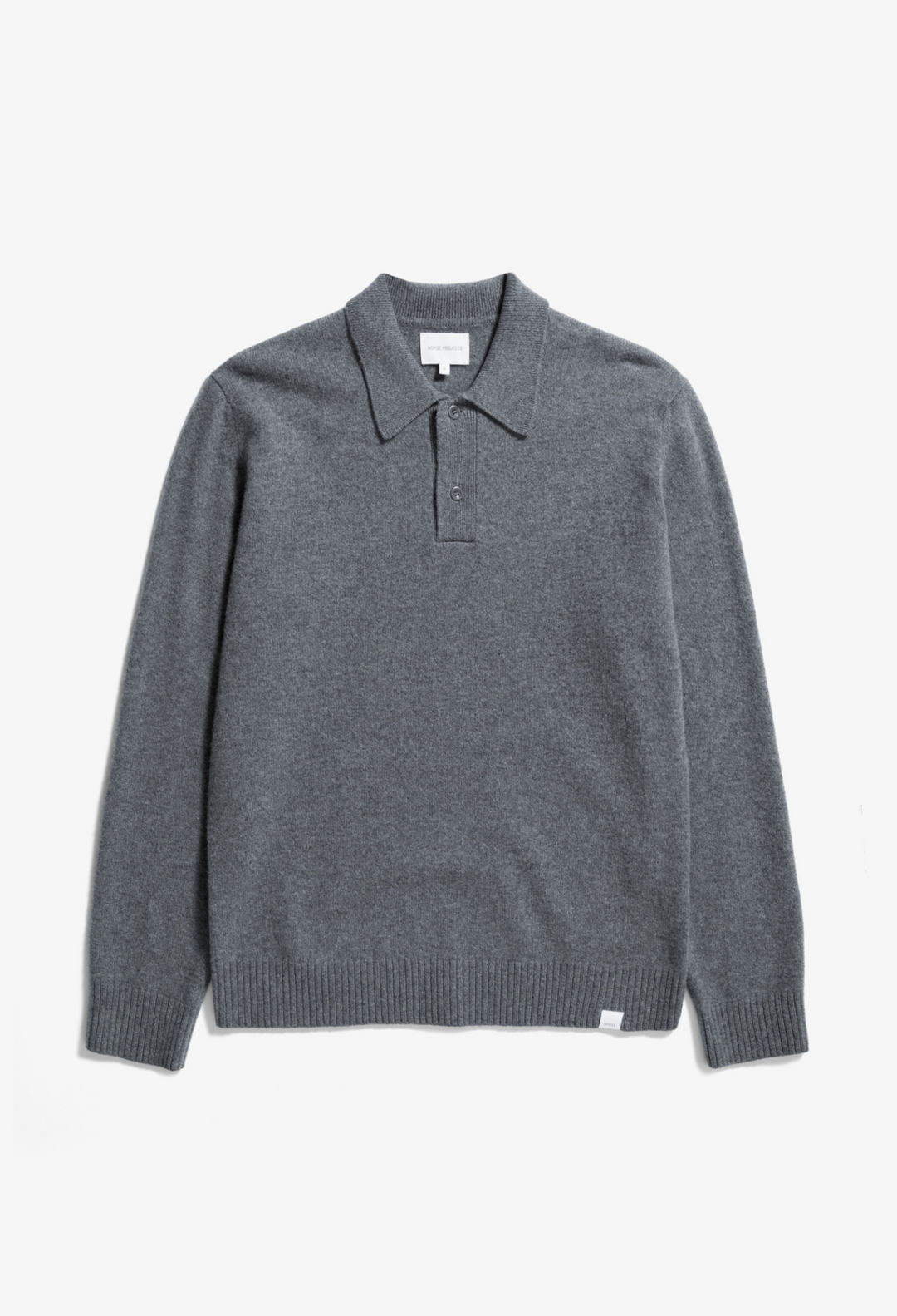 Norse Projects Standard Merino Lambswool Polo - Grey Melange