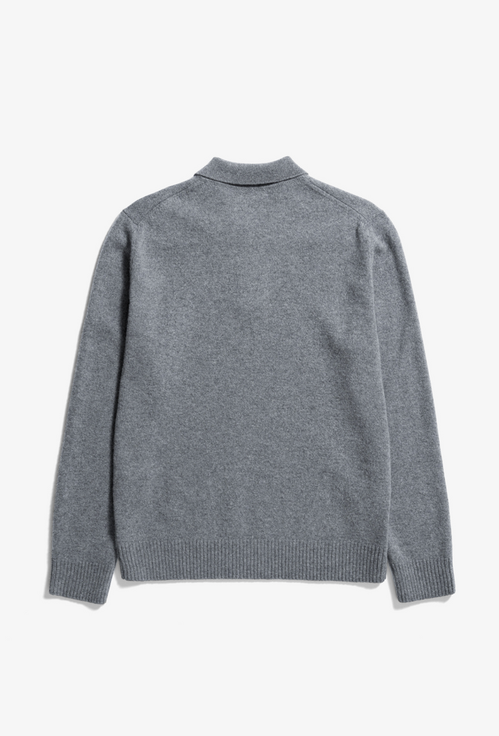 Norse Projects Standard Merino Lambswool Polo - Grey Melange