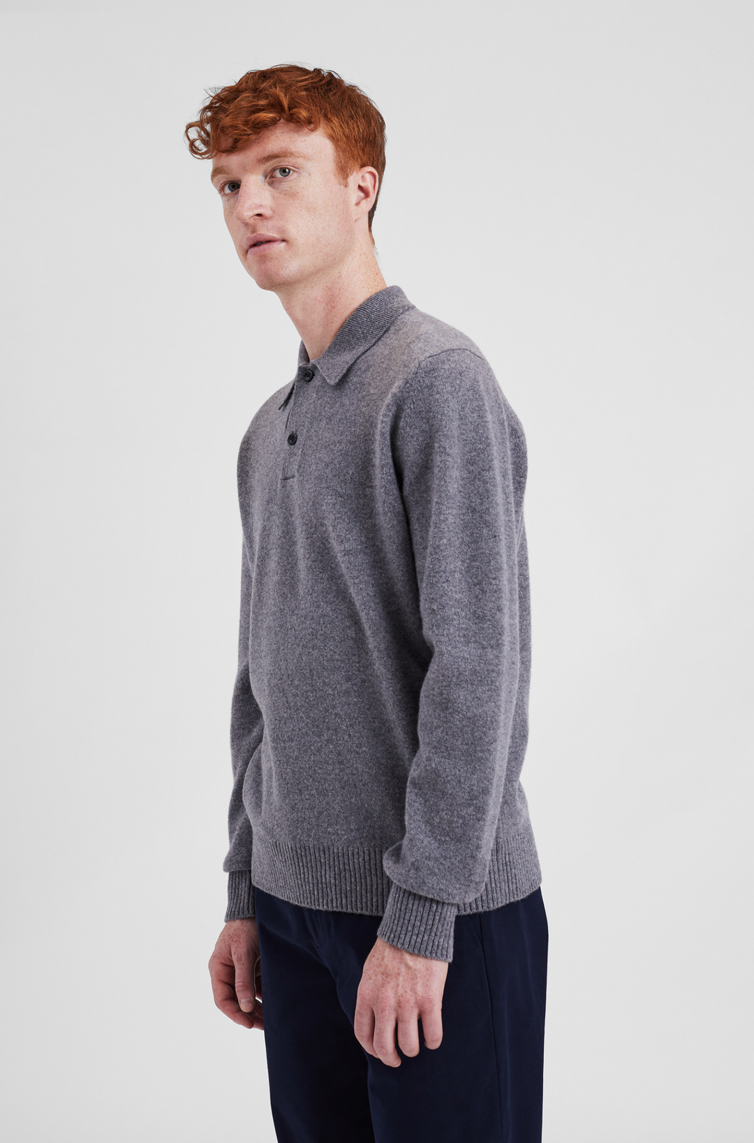 Norse Projects Standard Merino Lambswool Polo - Grey Melange