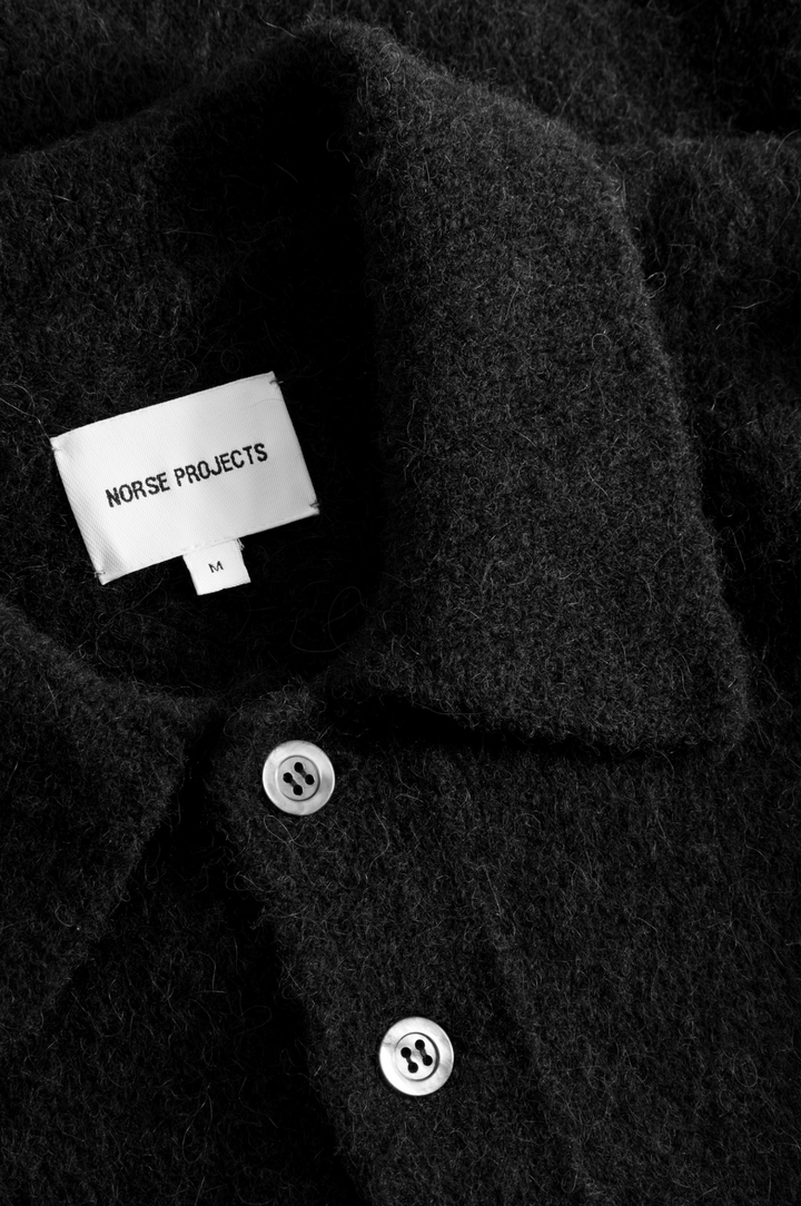 Norse Projects Rasmus Relaxed Brushed Polo - Black