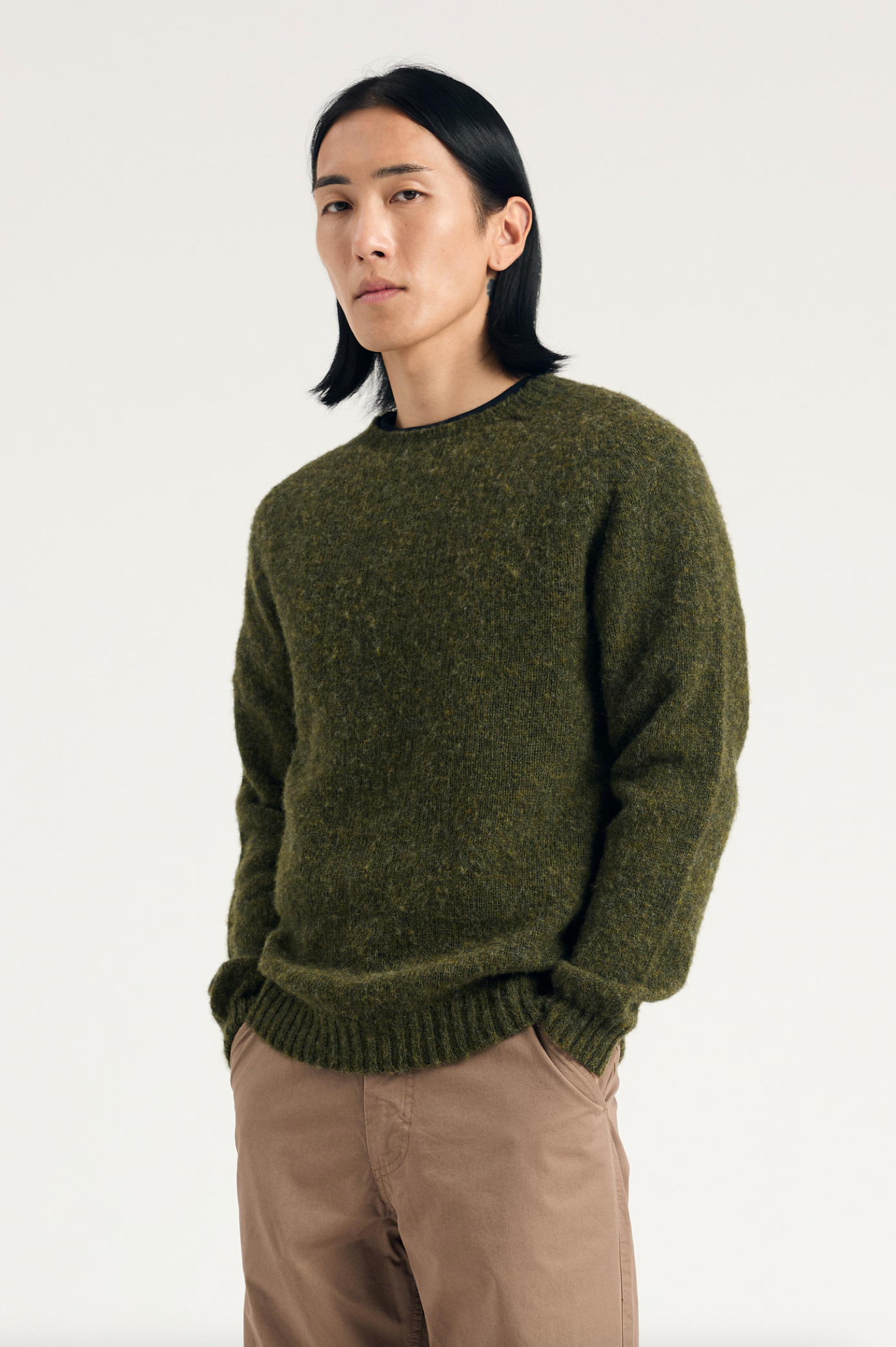 Norse Projects Birnir Brushed Lambswool - Olive Night – Berkeley Supply