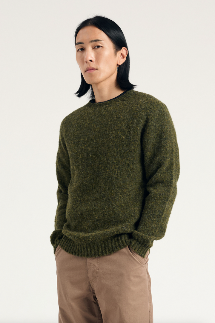 Norse Projects Birnir Brushed Lambswool - Olive Night