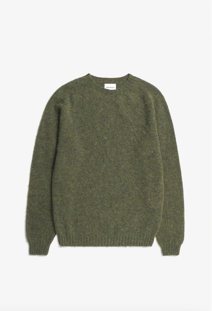 Norse Projects Birnir Brushed Lambswool - Olive Night