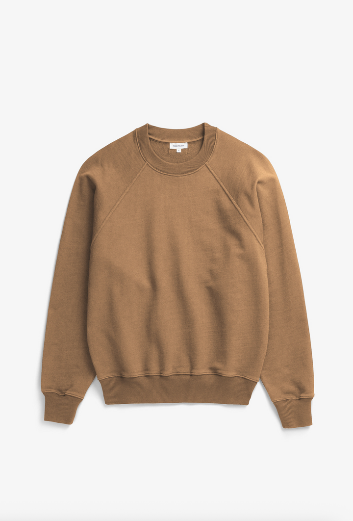 Norse Projects Tyr Relaxed Organic Loopback Raglan Crew - Oak