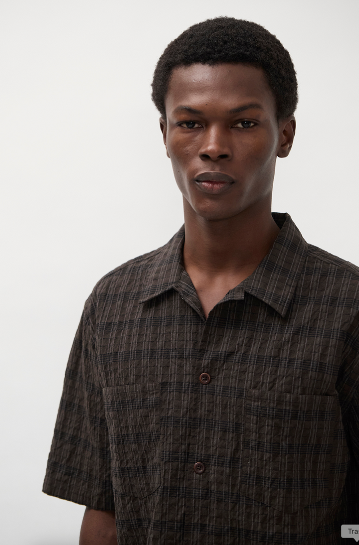 Norse Projects Mols Check Short Sleeve Camp Shirt - Delicioso Brown