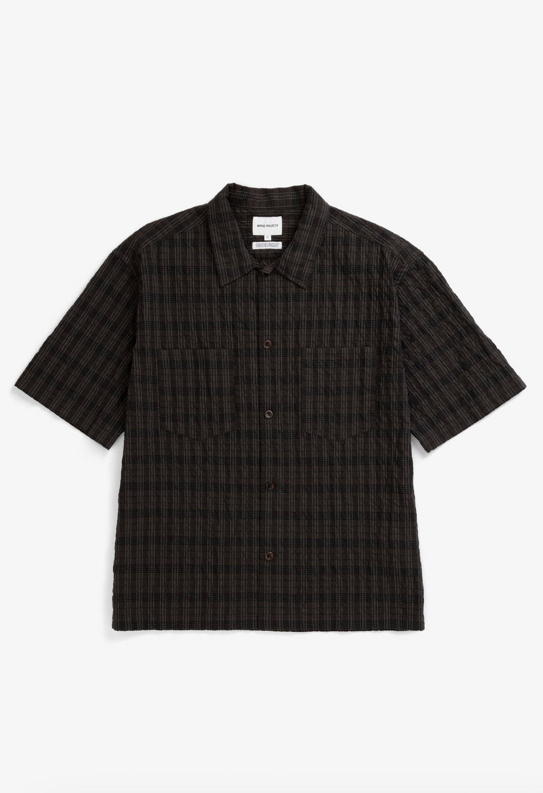 Norse Projects Mols Check Short Sleeve Camp Shirt - Delicioso Brown