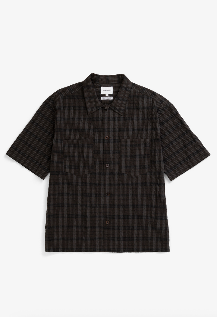 Norse Projects Mols Check Short Sleeve Camp Shirt - Delicioso Brown