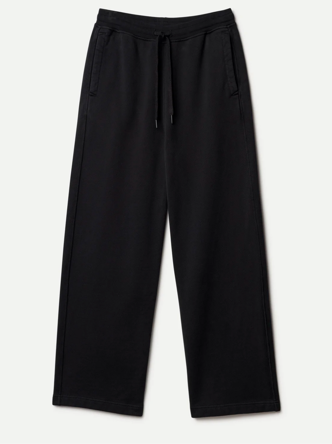 Merz b. Schwanen Authentic Fleece Straight Leg Cotton Sweatpants - Deep Black